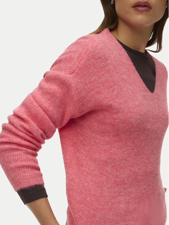 Vero Moda Vero Moda Pulover Crewlefile 10233357 Coral Loose Fit