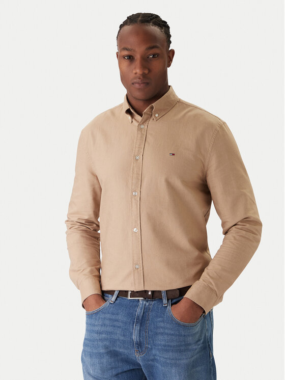 Tommy Jeans Tommy Jeans Košile Oxford DM0DM22836 Béžová Regular Fit