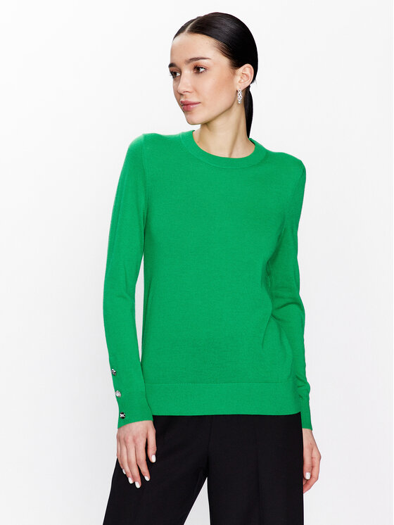 MICHAEL Michael Kors Pulover MU260EF4VR Verde Regular Fit Femei imagine noua