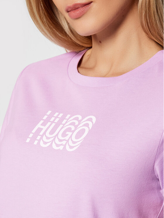 HUGO Hugo Majica Tee 11 50455711 Vijolična Slim Fit