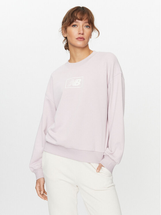 New Balance Bluză Essentials French Terry Crew WT33514 Violet Regular Fit