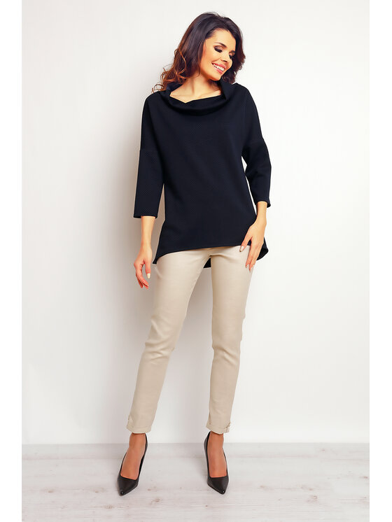 Infinite You Infinite You Bluzka M082 Granatowy Basic Fit