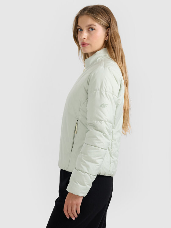 4F 4F Kurtka puchowa MIDSHOP TEXTILE Turkusowy Slim Fit