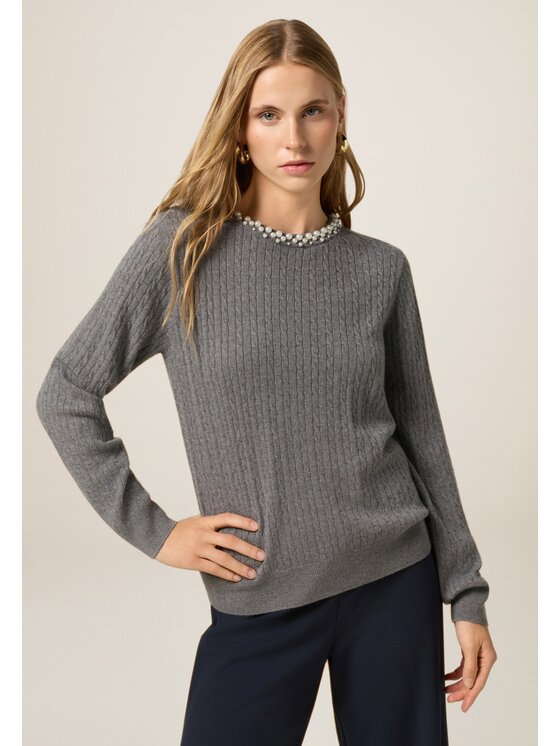 Oltre Oltre Cardigan M330J005070N013 Grigio Regular Fit