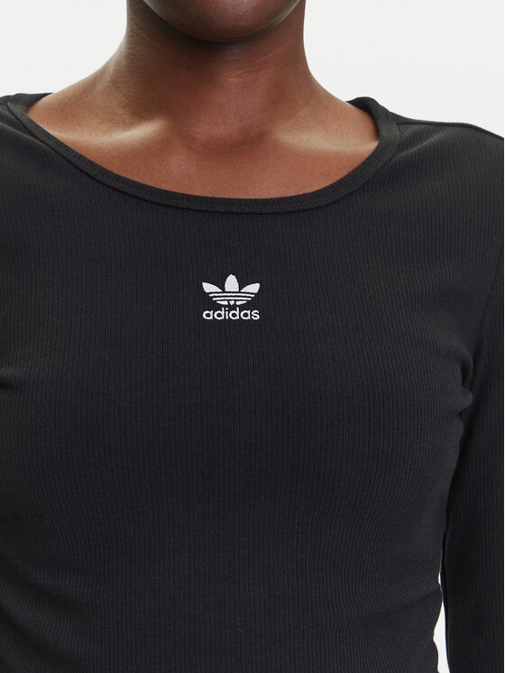 adidas adidas Bluse Essentials Ribbed IW5725 Schwarz Slim Fit
