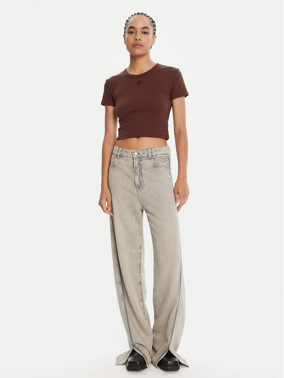 HUGO HUGO Marškinėliai Delanor  50512000 Ruda Slim Fit