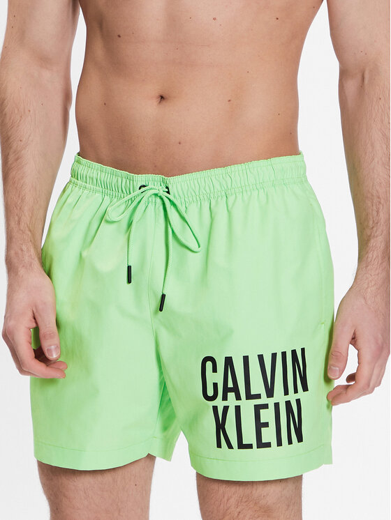 Calvin Klein Swimwear Kopalne hlače KM0KM00794 Zelena Regular Fit