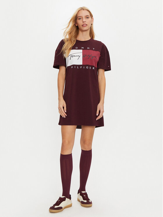Tommy Hilfiger Tommy Hilfiger Kasdieninė suknelė UW0UW05631 Raudona Relaxed Fit