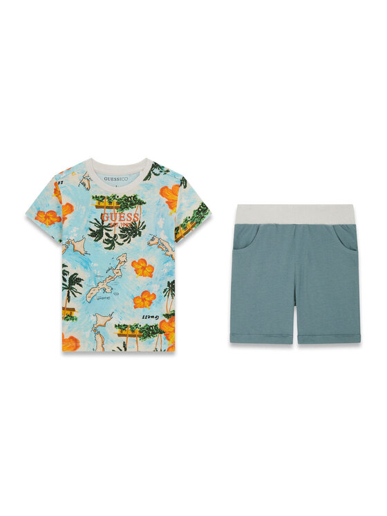 Guess Guess Set tricou și pantaloni scurți N6GG04 K8HM4 Colorat Regular Fit
