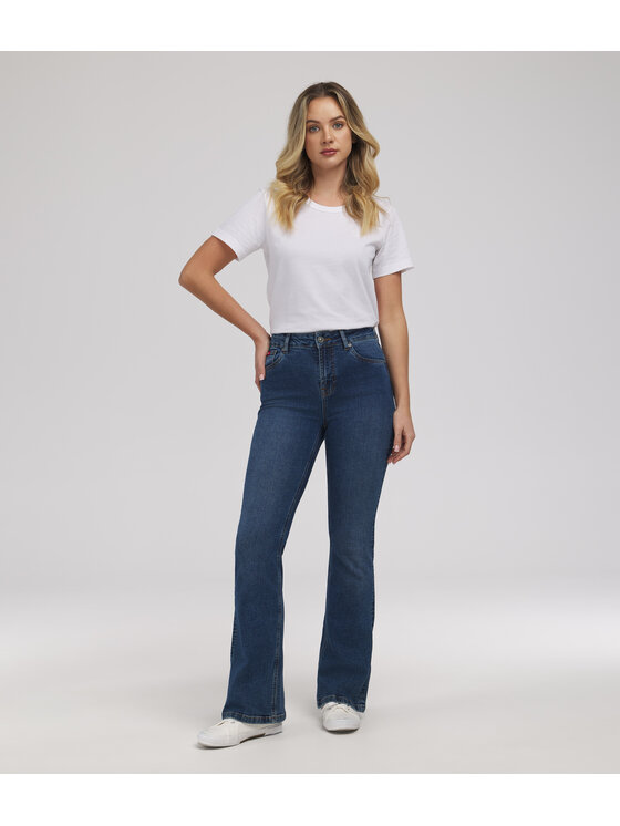 Lee Cooper Lee Cooper Jeansy JEANS D BECCA 2418 STONE USED Niebieski Bootcut Fit