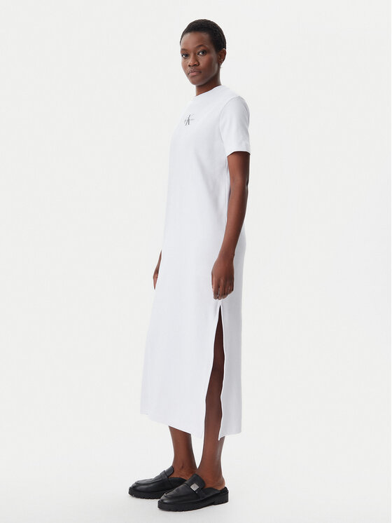 Calvin Klein Jeans Calvin Klein Jeans Kleid für den Alltag Monologo J20J225543 Weiß Regular Fit