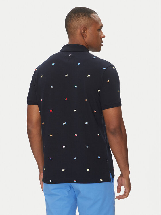 Tommy Hilfiger Tommy Hilfiger Polo Critter MW0MW39044 Granatowy Regular Fit