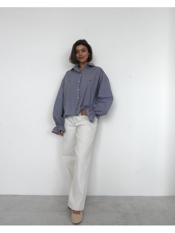 Le Songe Le Songe Koszula CHERRY Granatowy Oversize