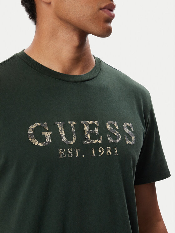 Guess Guess T-Shirt M6BI73 K6674 Σκούρο πράσινο Regular Fit