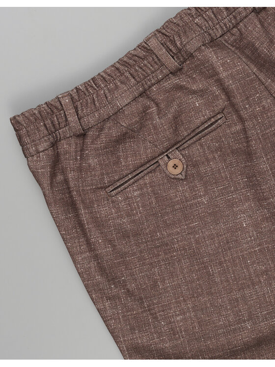Borgio Borgio Spodnie garniturowe lumarzo_braz Brązowy Slim Fit