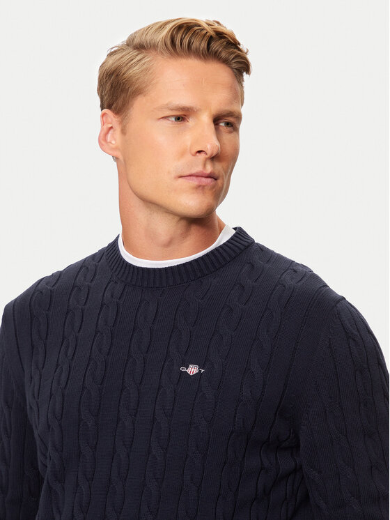 Gant Gant Džemper 8050601 Tamnoplava Regular Fit
