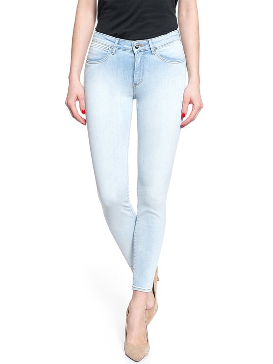 Wrangler Wrangler Jeansy SKINNY CROP Niebieski Skinny Fit