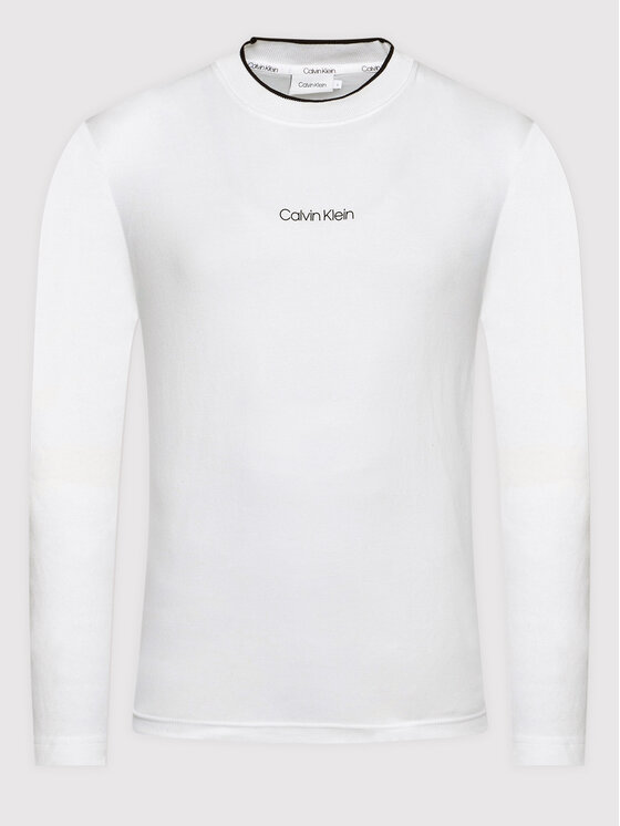 Calvin Klein Calvin Klein Longsleeve Center Logo K10K107886 Biały Regular Fit