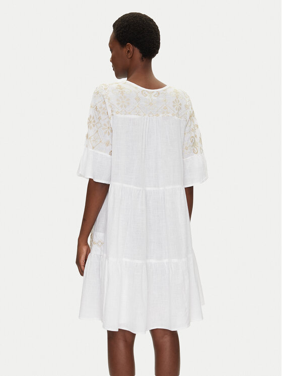 Iconique Iconique Φόρεμα καλοκαιρινό IC25-018 Λευκό Relaxed Fit