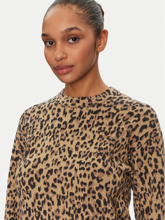 Pieces Pieces Пуловер Seo 17156343 Кафяв Regular Fit
