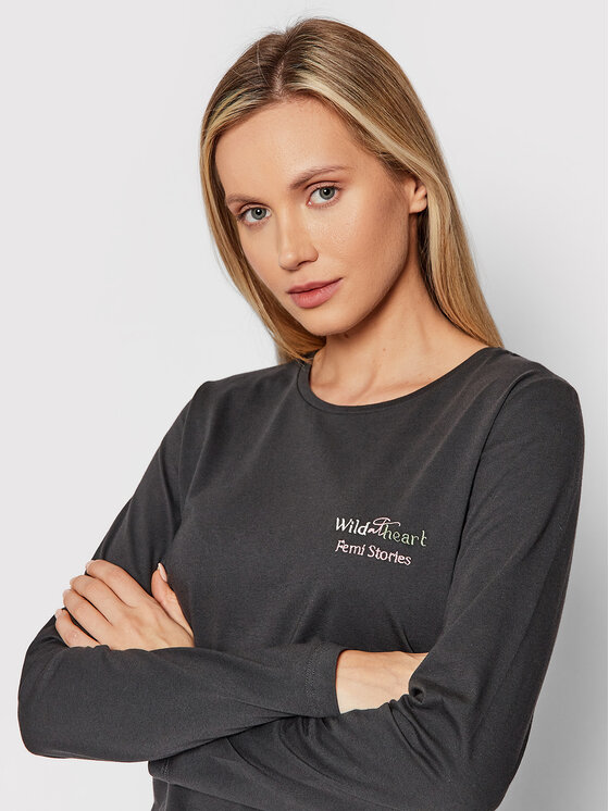 Blusa Boyfriend Grigio Regular Fit