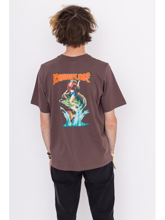 Kamuflage Kamuflage T-Shirt Wet Treasure Brązowy Relaxed Fit
