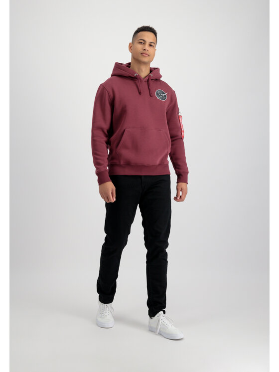 Alpha Industries Alpha Industries Bluza Dark Side Hoodie Bordowy Regular Fit