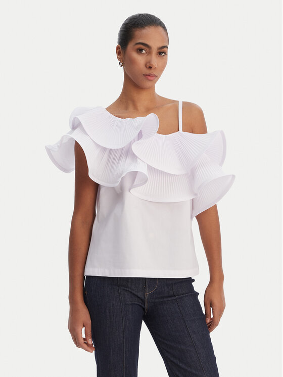 Fracomina Fracomina Bluza FR26ST2004W697F9 Bela Regular Fit