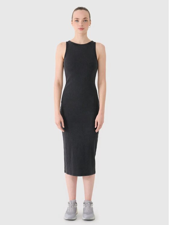 4F 4F Úpletové šaty 4FRSS25TDREF180-20S Čierna Slim Fit