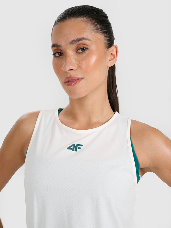 4F 4F Koszulka techniczna PREMIUM CLUB Kremowy Regular Fit