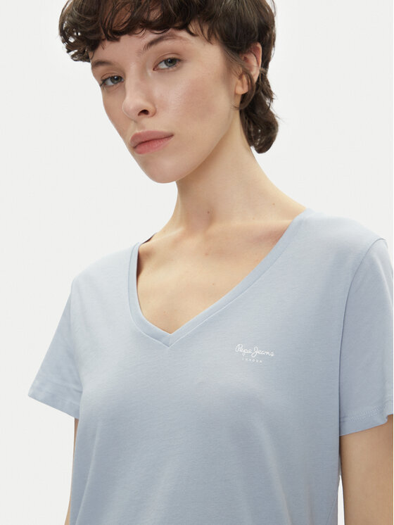 Pepe Jeans Pepe Jeans T-Shirt Macy PL506051 Modrá Regular Fit