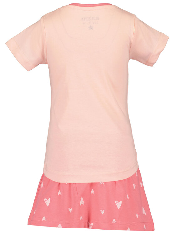 Blue Seven Blue Seven Комплект тишърт и поличка 726015 X Розов Regular Fit