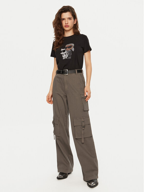 KARL LAGERFELD KARL LAGERFELD Tričko A1W17131 Čierna Regular Fit