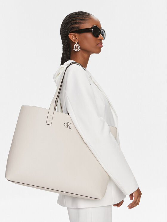Calvin Klein Jeans Calvin Klein Jeans Geantă Minimal Monogram Slim Tote34 K60K611501 Écru