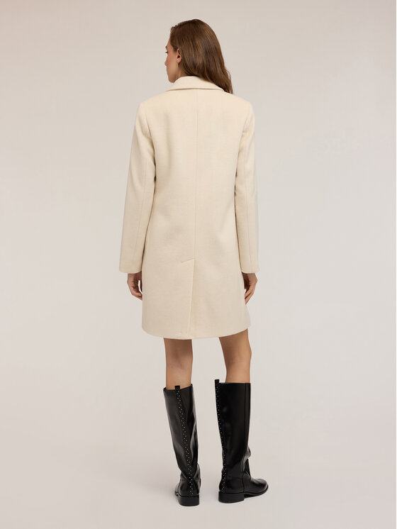 Motivi Motivi Cappotto 0098Q000619N002 Bianco Regular Fit