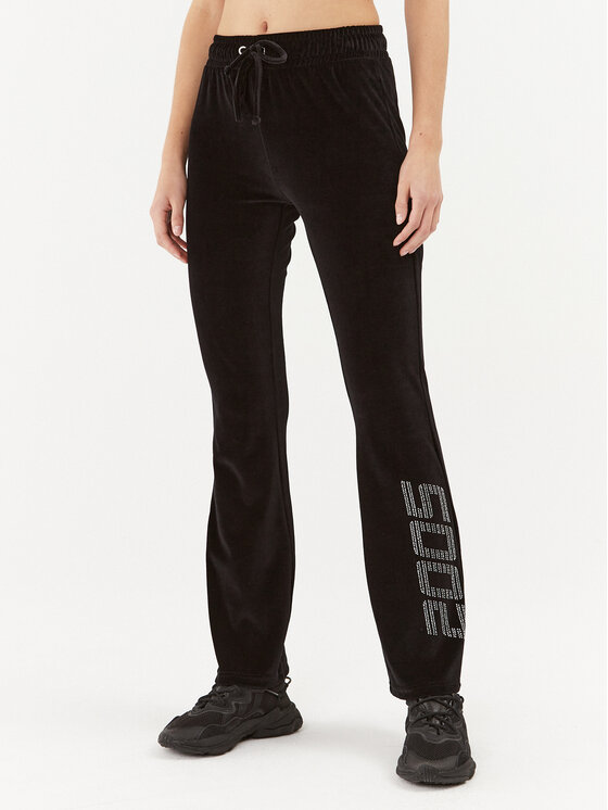 2005 2005 Pantaloni trening Velour Negru Straight Fit