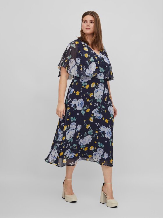 Evoked Vila Evoked Vila Vestito da giorno 14083437 Blu Relaxed Fit