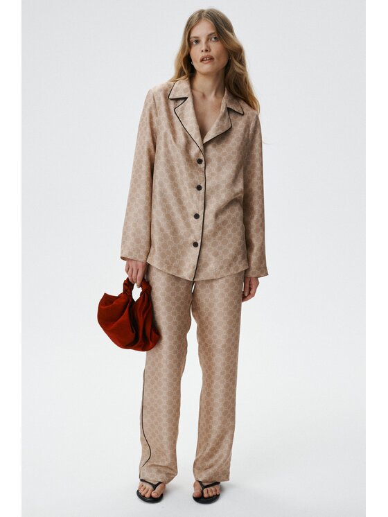 MARI PRETI MARI PRETI Pantaloni di tessuto MONOGRAM M Beige Regular Fit
