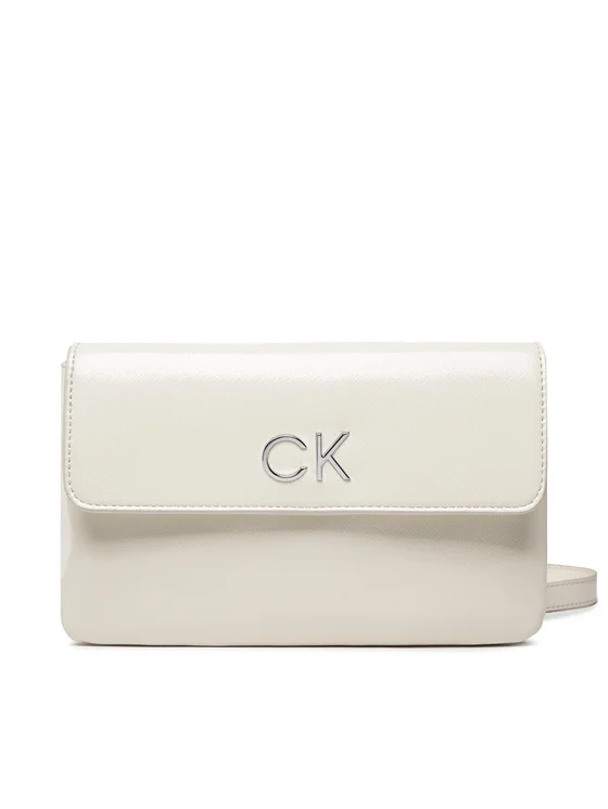 Calvin Klein Handtasche Re-Lock Dbl Xbody W/Flap Saff K60K609861 Weiß