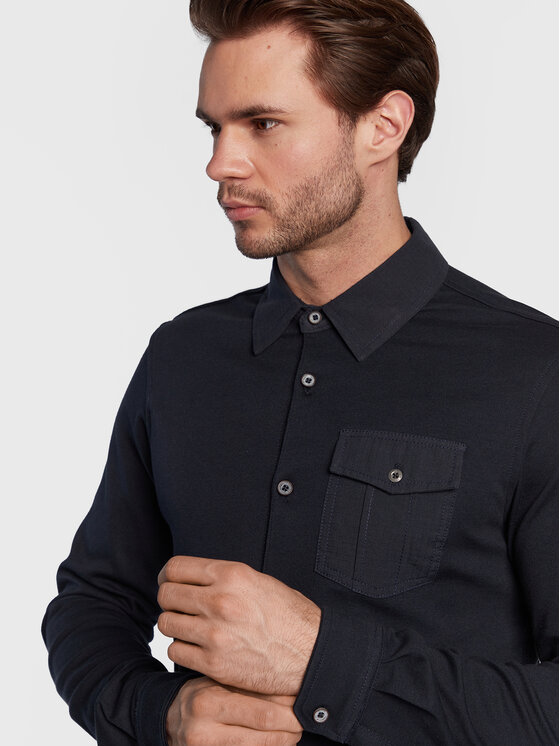 Petrol Industries Petrol Industries Košulja M-3020-SIL411 Tamnoplava Slim Fit