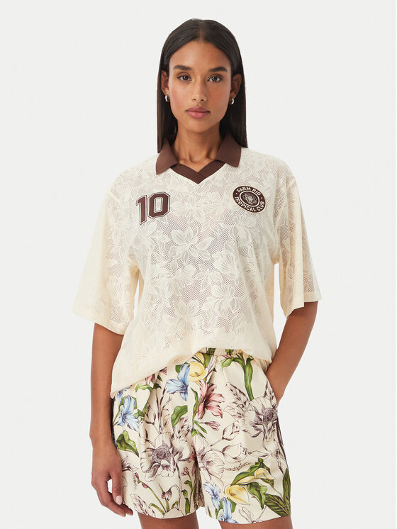 adidas Tricou Farm Rio KR0239 Bej deschis Loose Fit