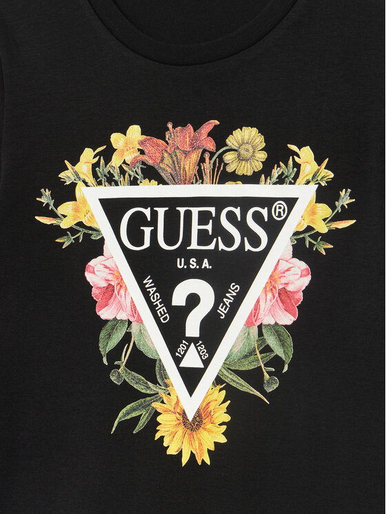 Guess Guess Rochie de zi J3YK13 KA6W4 Negru Regular Fit
