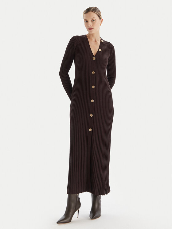TWINSET TWINSET Rochie tricotată 252TT3400 Maro Slim Fit