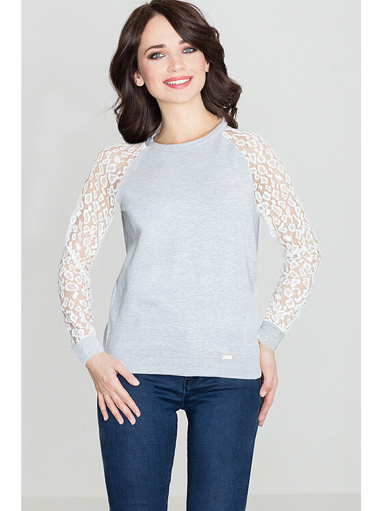 Lenitif Lenitif Bluzka K329 Écru Regular Fit