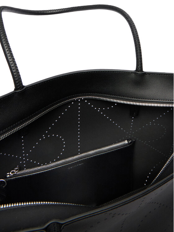 Calvin Klein Calvin Klein Soma Emblem Aop Perfor Lthr Tote LV04F3359G Melns