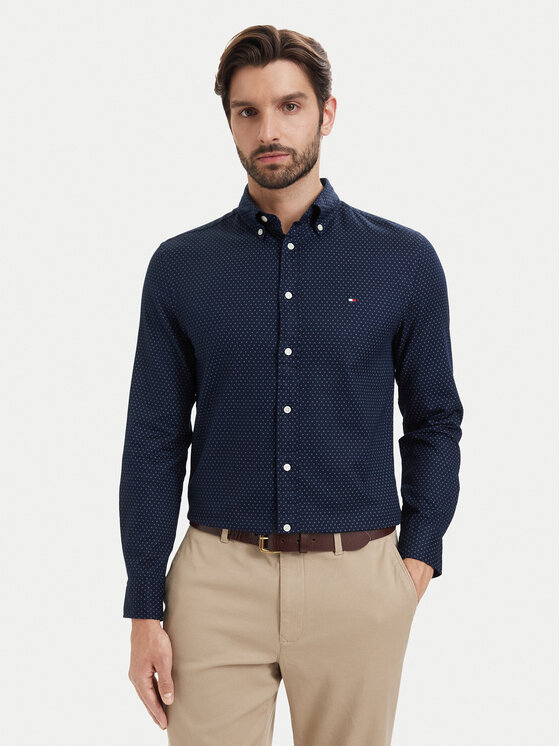 Tommy Hilfiger Cămașă Poplin MW0MW43318 Bleumarin Regular Fit