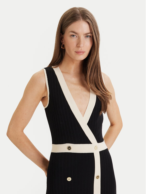 LOLA CASADEMUNT LOLA CASADEMUNT Плетена рокля LS2616160 Черен Regular Fit