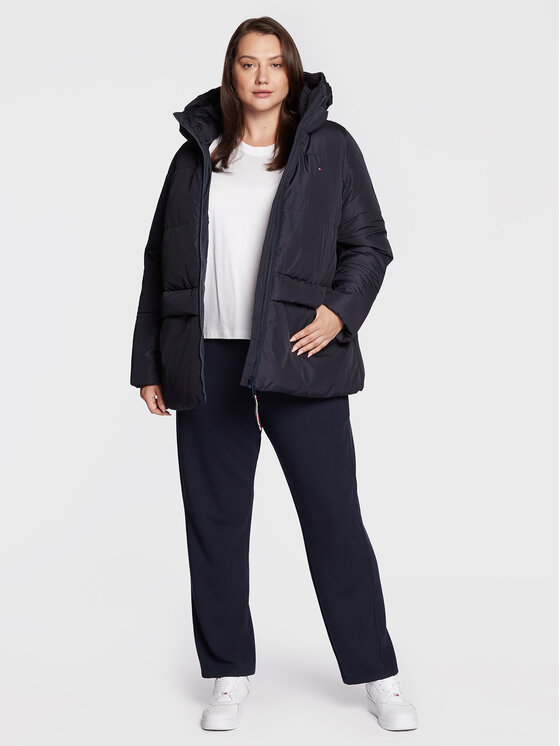 Tommy Hilfiger Curve Tommy Hilfiger Curve Giubbotto invernale Essential Pad Logo WW0WW32852 Blu scuro Regular Fit