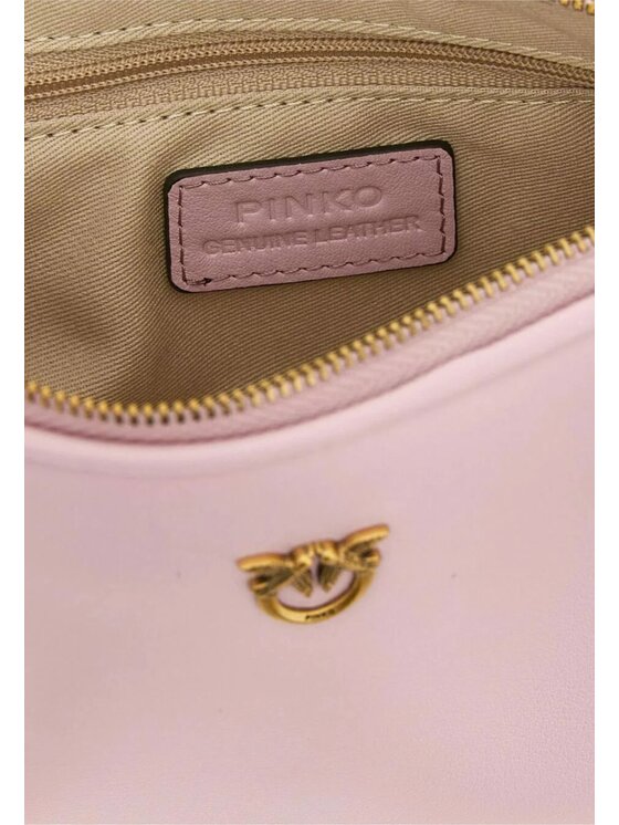 PINKO PINKO Torebka HALF MOON HORIZONTAL MINI VITE Różowy
