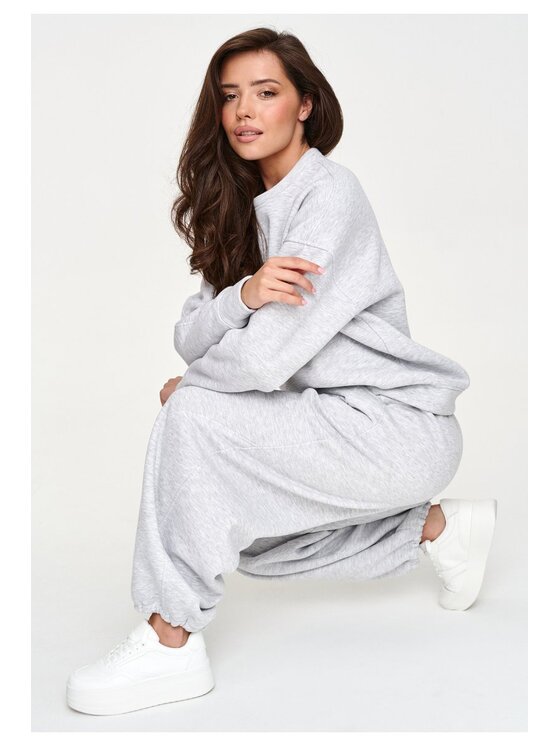 Makadamia Makadamia Dres M947 Szary Loose Fit
